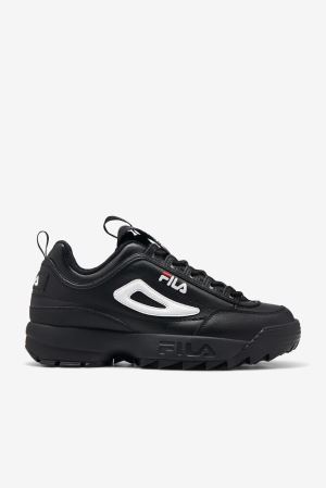 FILA Disruptor 2 Premium Sneakers Black / White / Red,Mens Shoes | CA.PUBZRG532